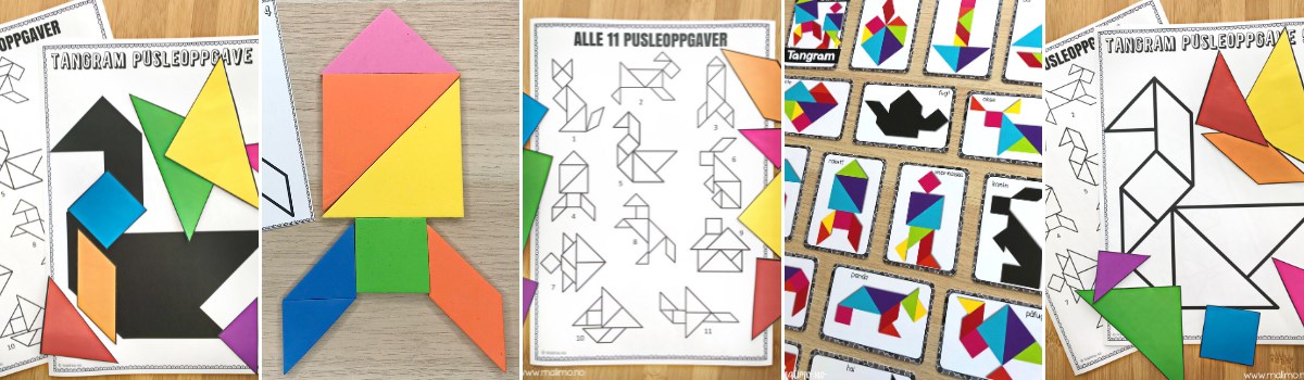 Innlegget forteller mer om fordeler med tangram i undervisning, med oppgaver og maler.